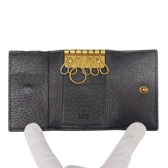 Gucci Key Case Animalier Leather Black 6 - Picture 6 of 11
